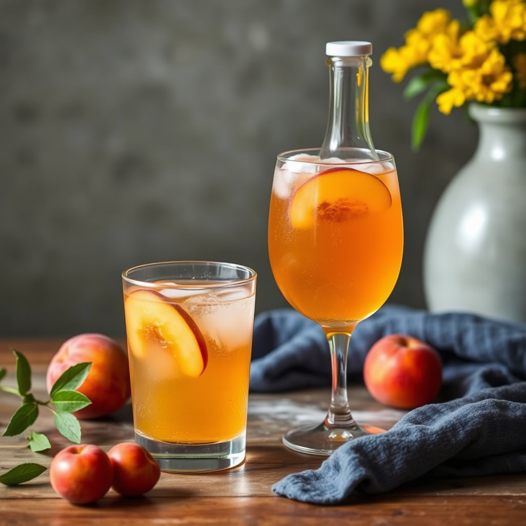 Fersken- og aprikos-hardt cider