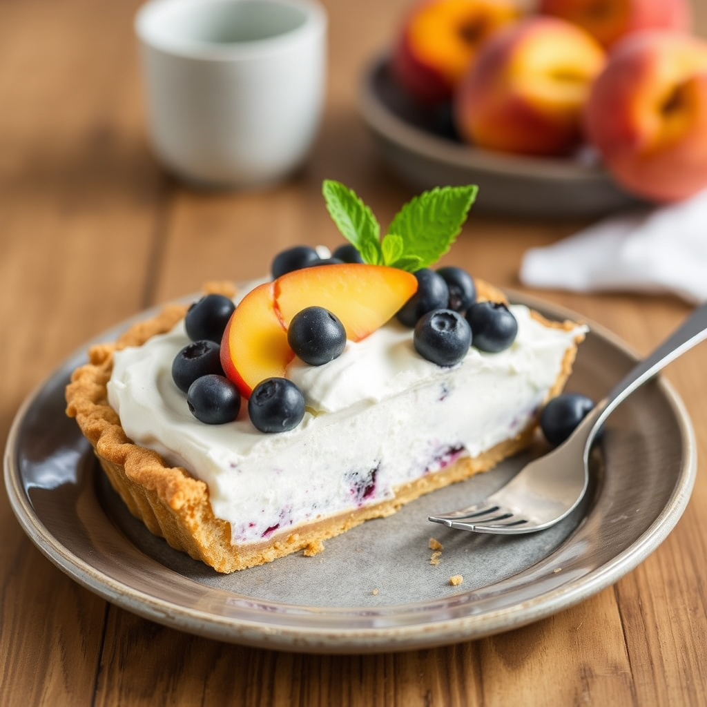 Fersken- og blåbæriskrempai