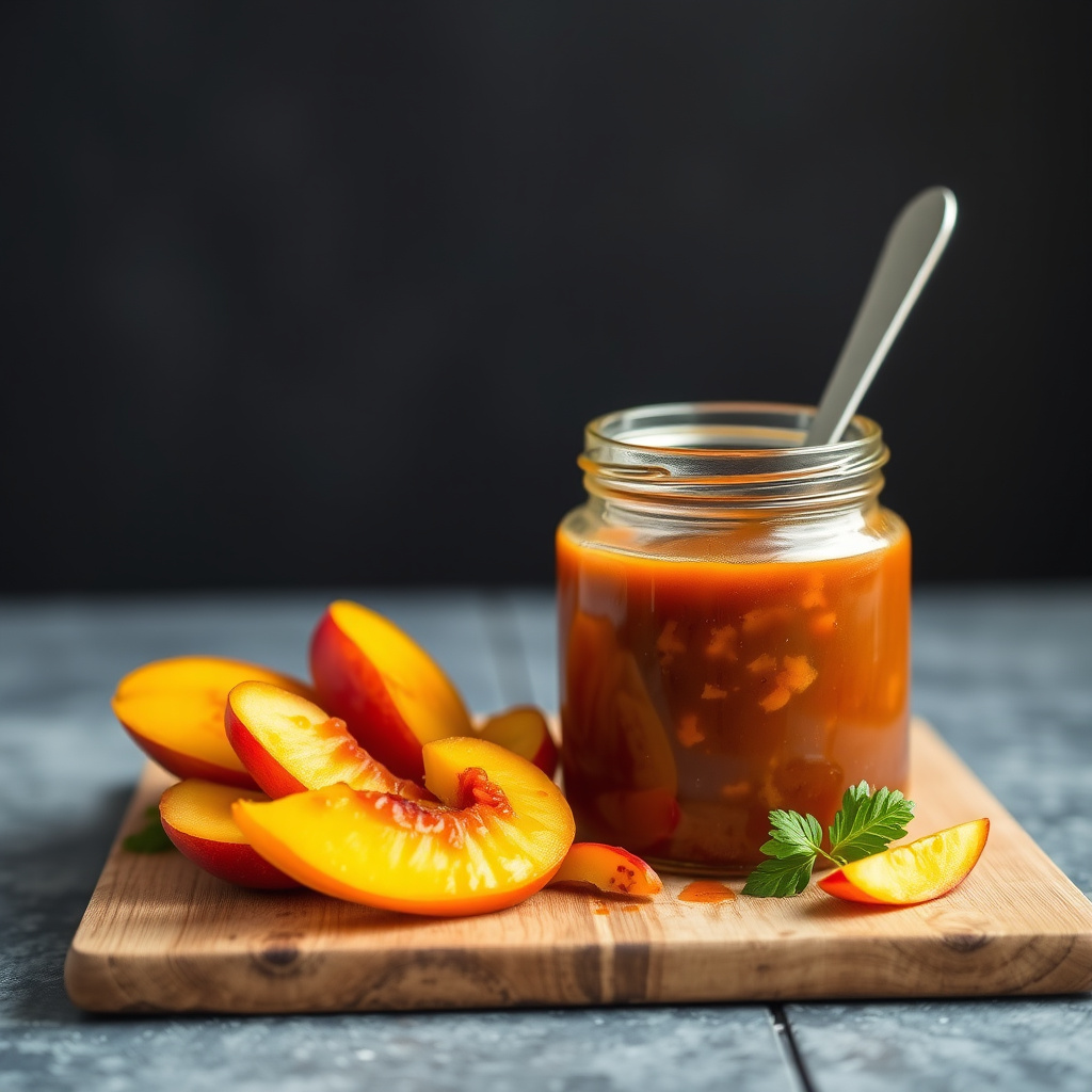 Fersken- og sennepsgrillsaus