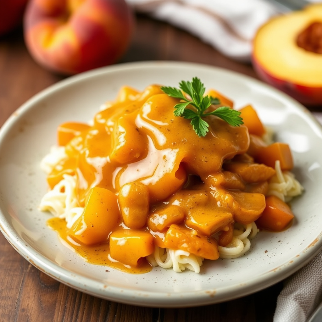 Fersken- og sennepssaus