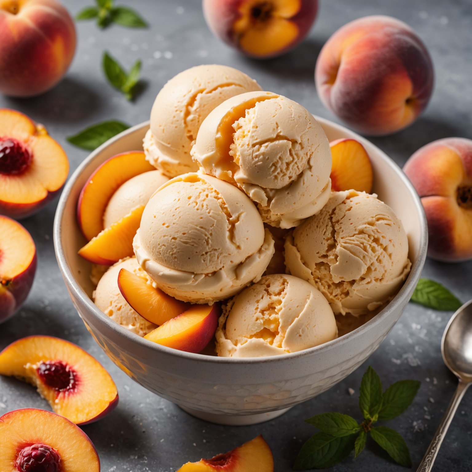 Ferskenis med iskrem