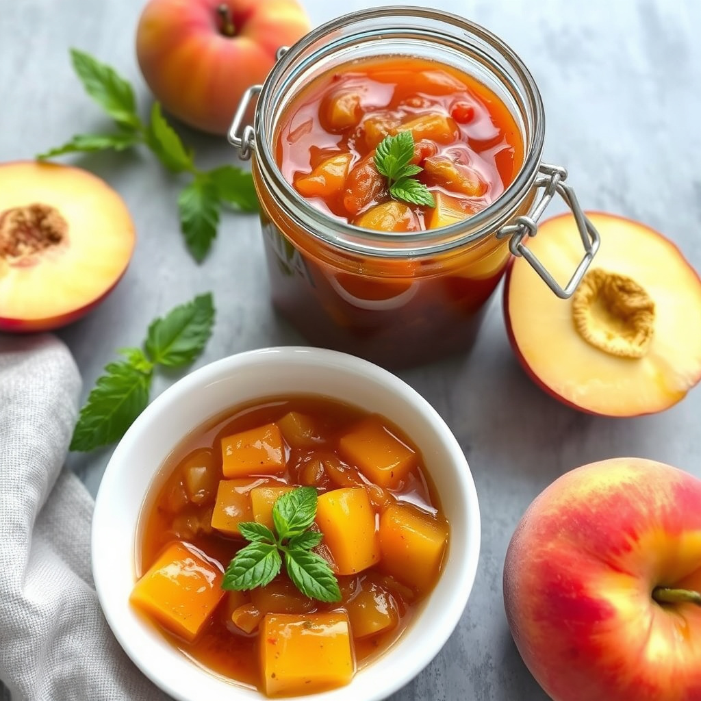 Ferskenchutney med jalapeño og brandy