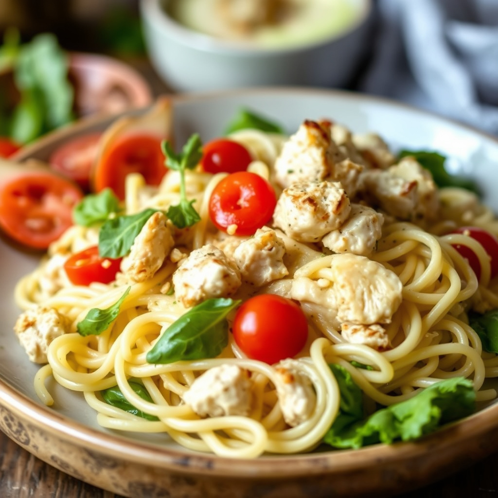 Fettuccine kyllingsalat