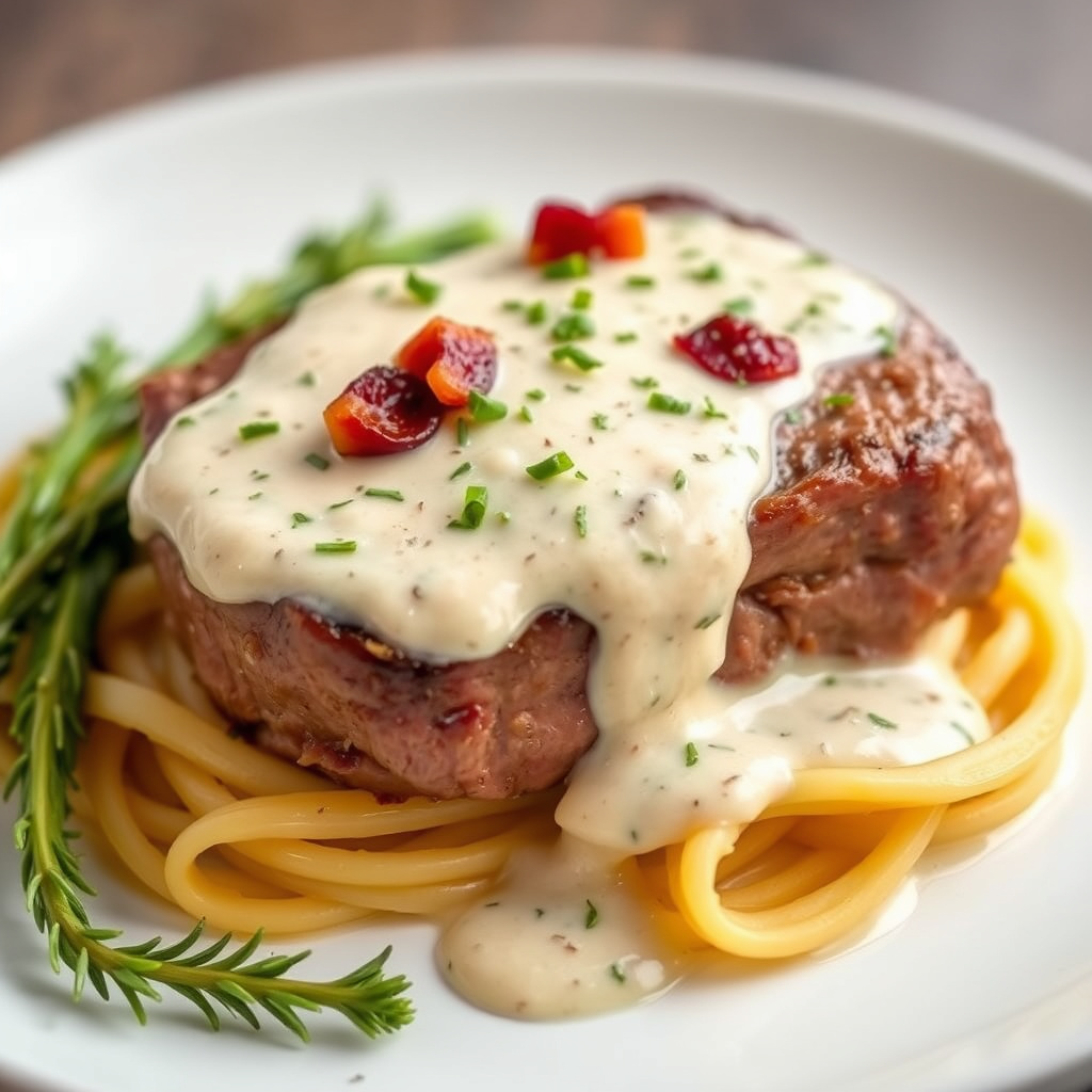 Filet Mignon med bacon- og fløtesaus