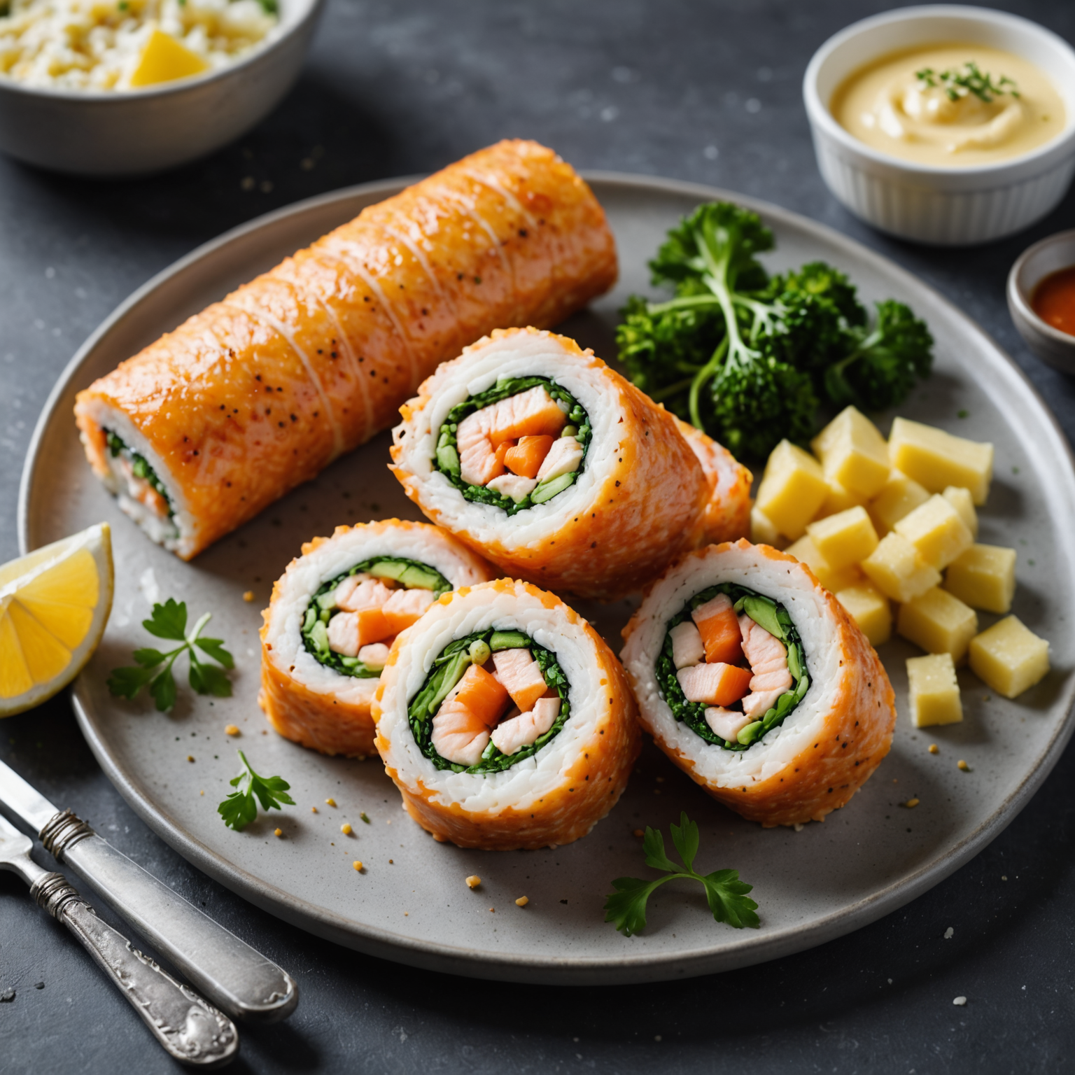Fiskerull med urte-smør
