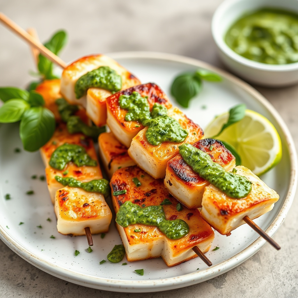 Fiskespyd med basilikumchimichurri