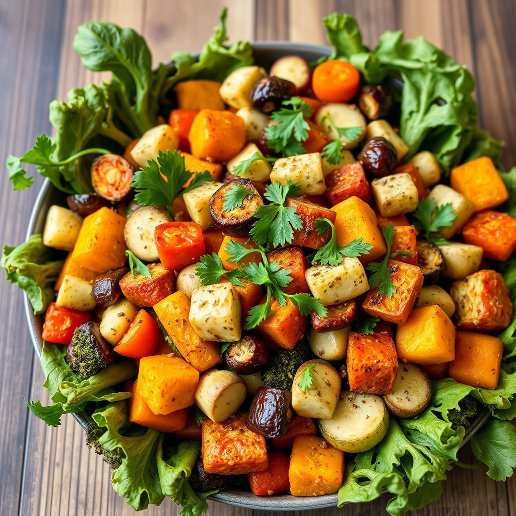 For det meste en eksplosjon av ovnsbakte grønnsaker