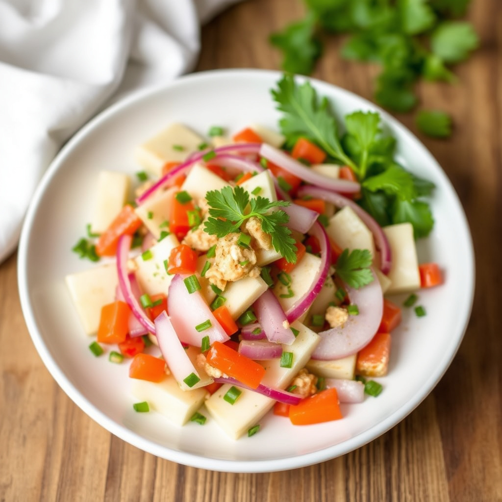 Frisk jicamasalat med lime og koriander