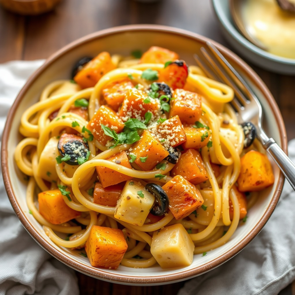 Francos pasta med gresskar og poteter