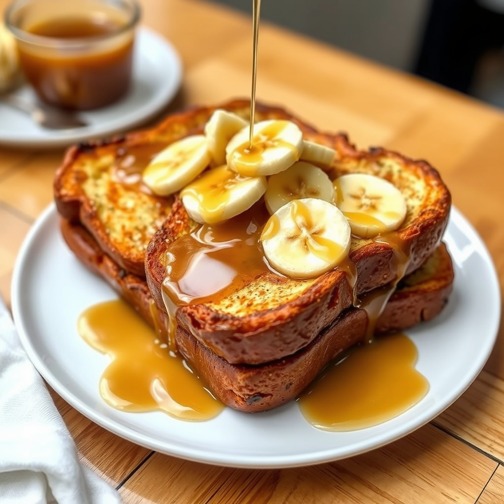 French Toast med brunsukker-banan-sirup