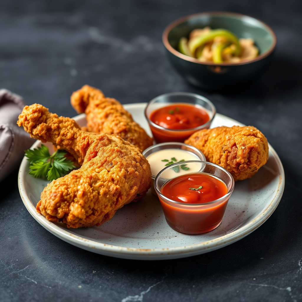 Fritert kylling med dippesaus: Cotolitta di Pollo con Salse