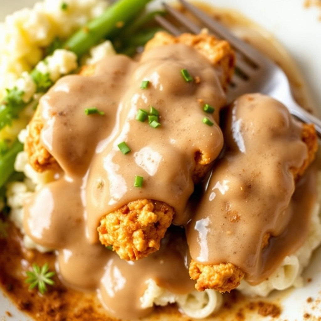 Fritert kylling med saus