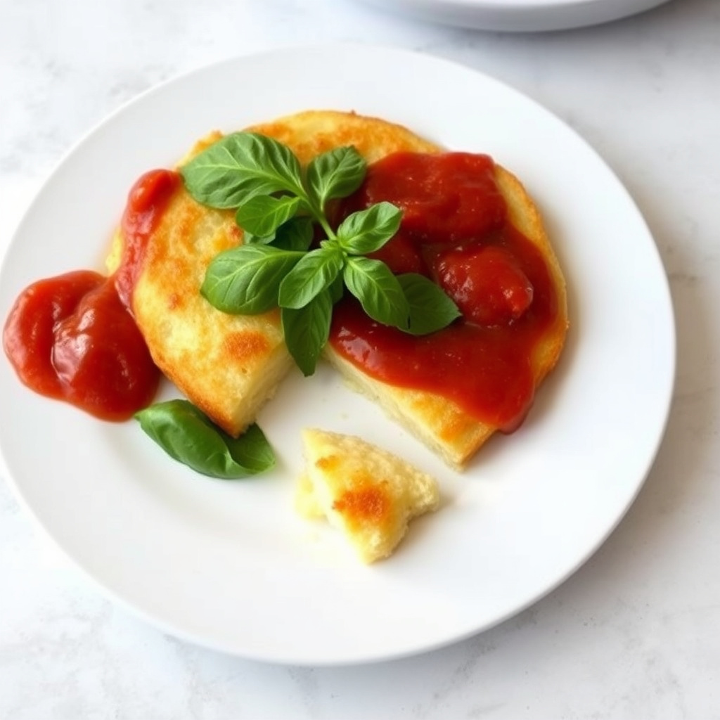 Fritert pizza med tomatsaus eller honning