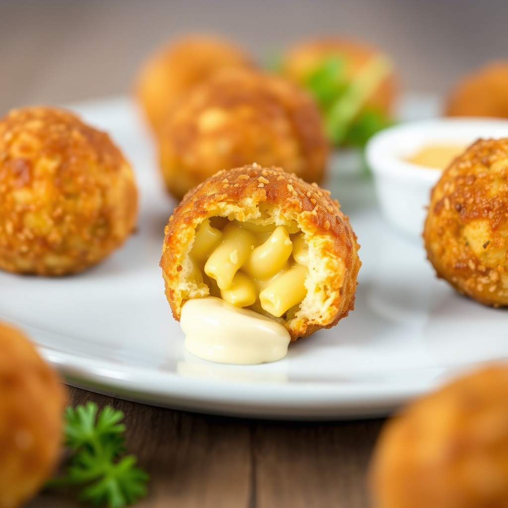 Friterte Mac and Cheese-baller