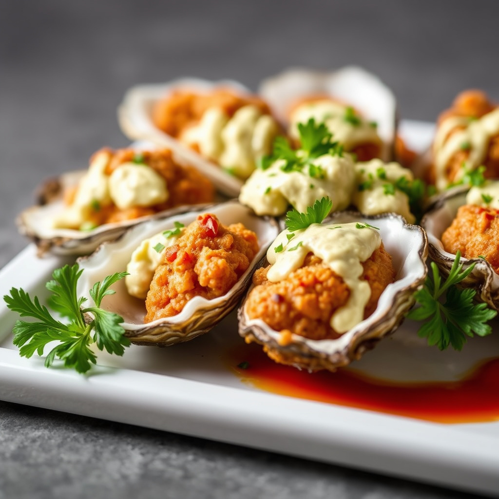 Friterte østers med remouladesaus