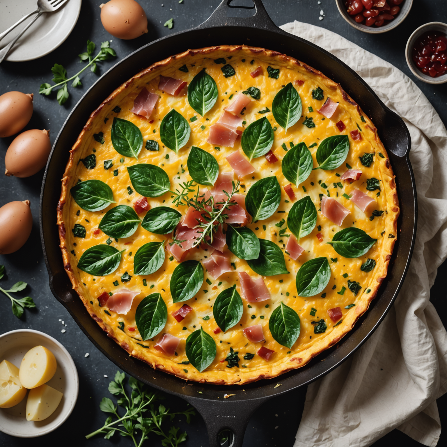Frittata med potet og prosciutto