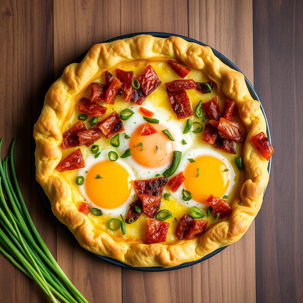 Frokosttart med pancetta og vårløk