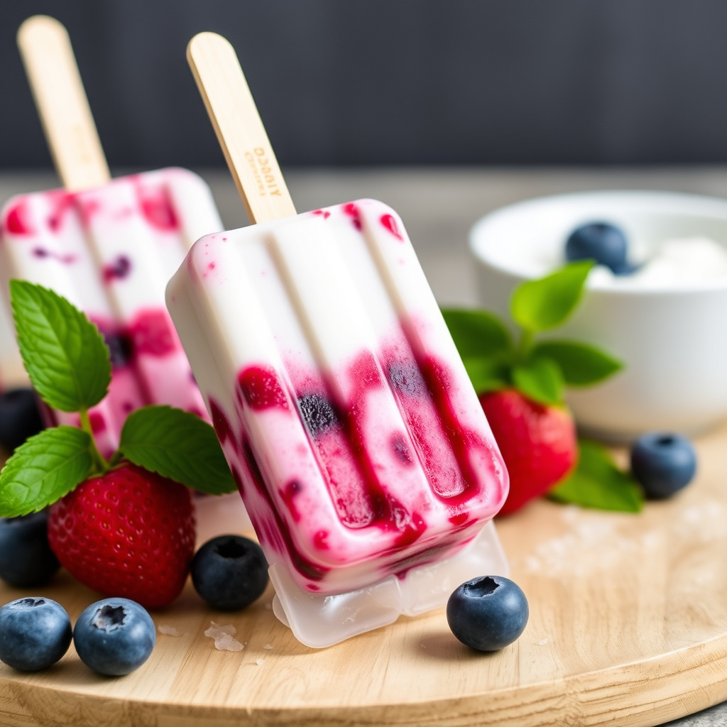 Frosne blåbær-yogurtpops