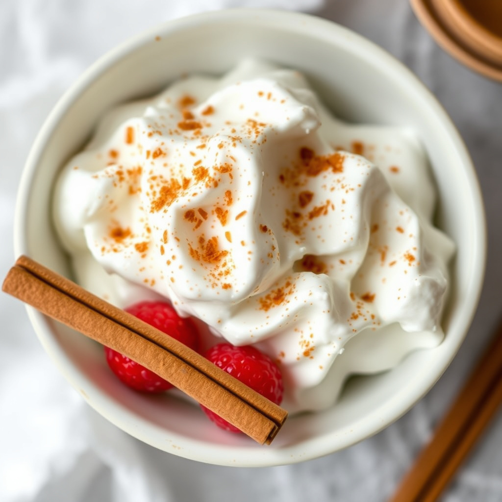 Frossen kokosnøyyogurt med kanel