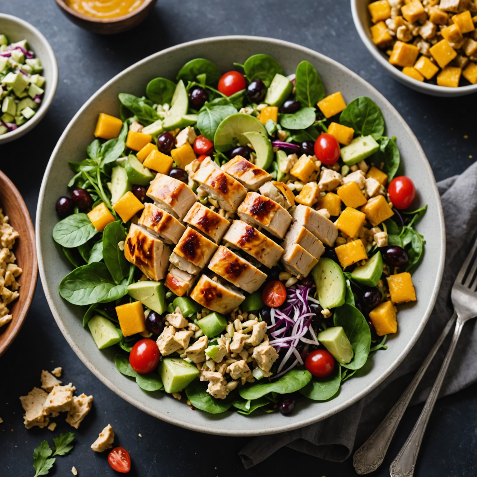 Fruktig kyllingsalat med curry