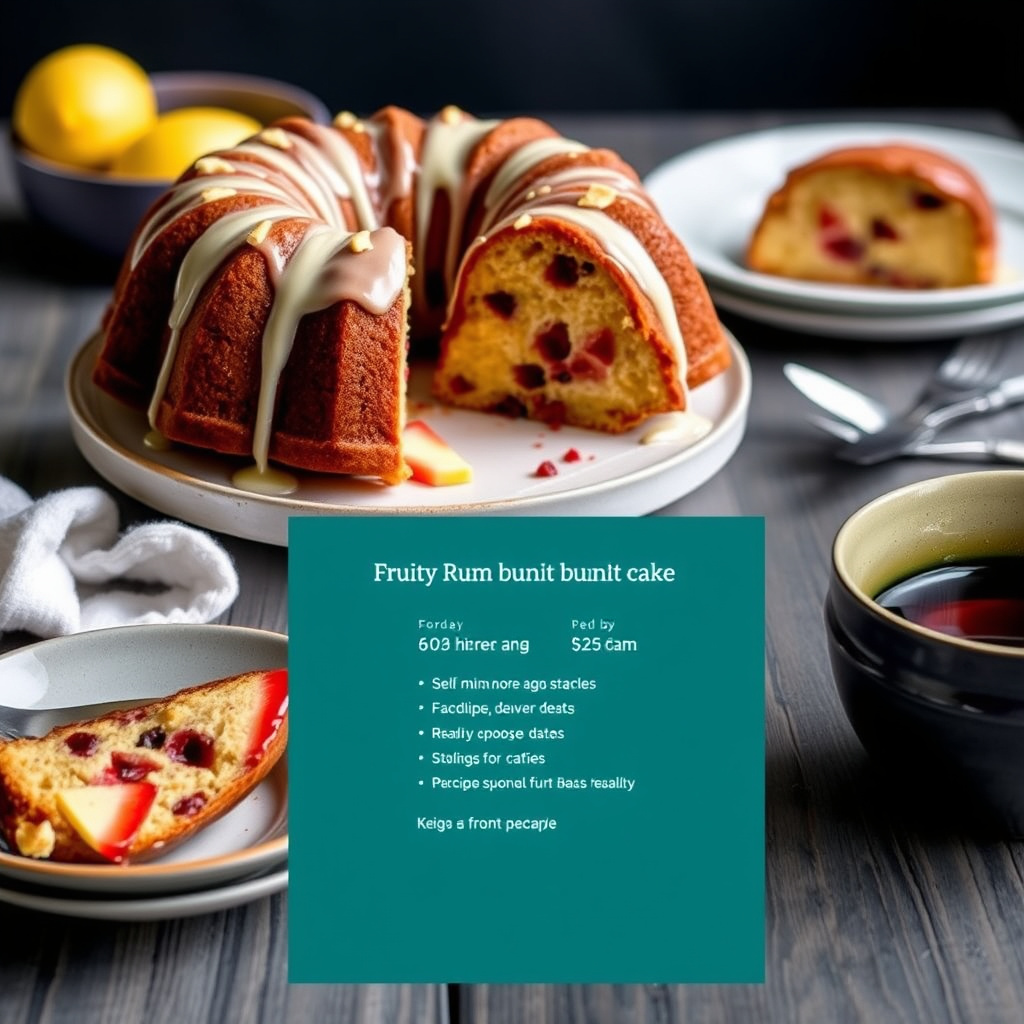 Fruktig romkake i form av en ringkake