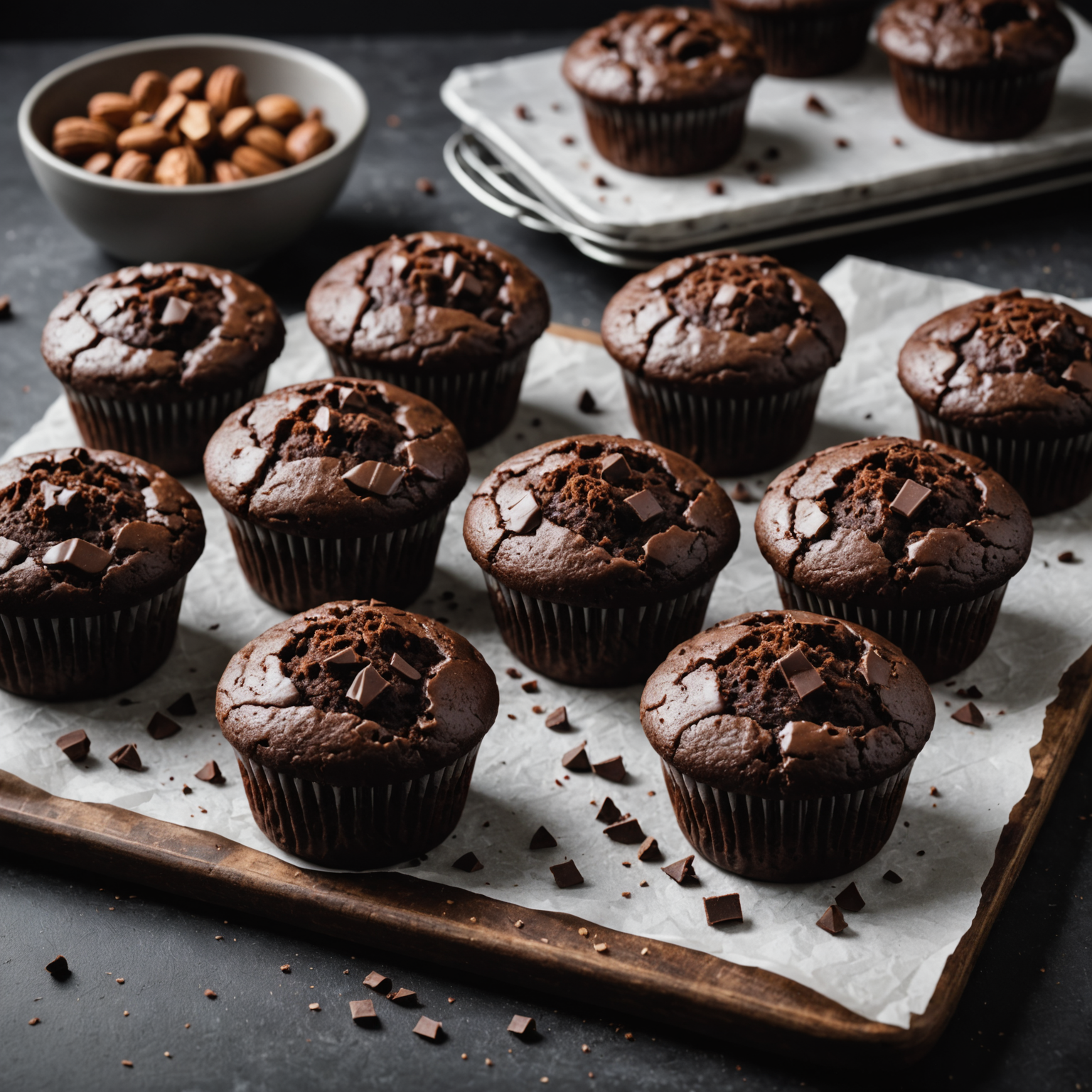 Fuktige sjokolademuffins