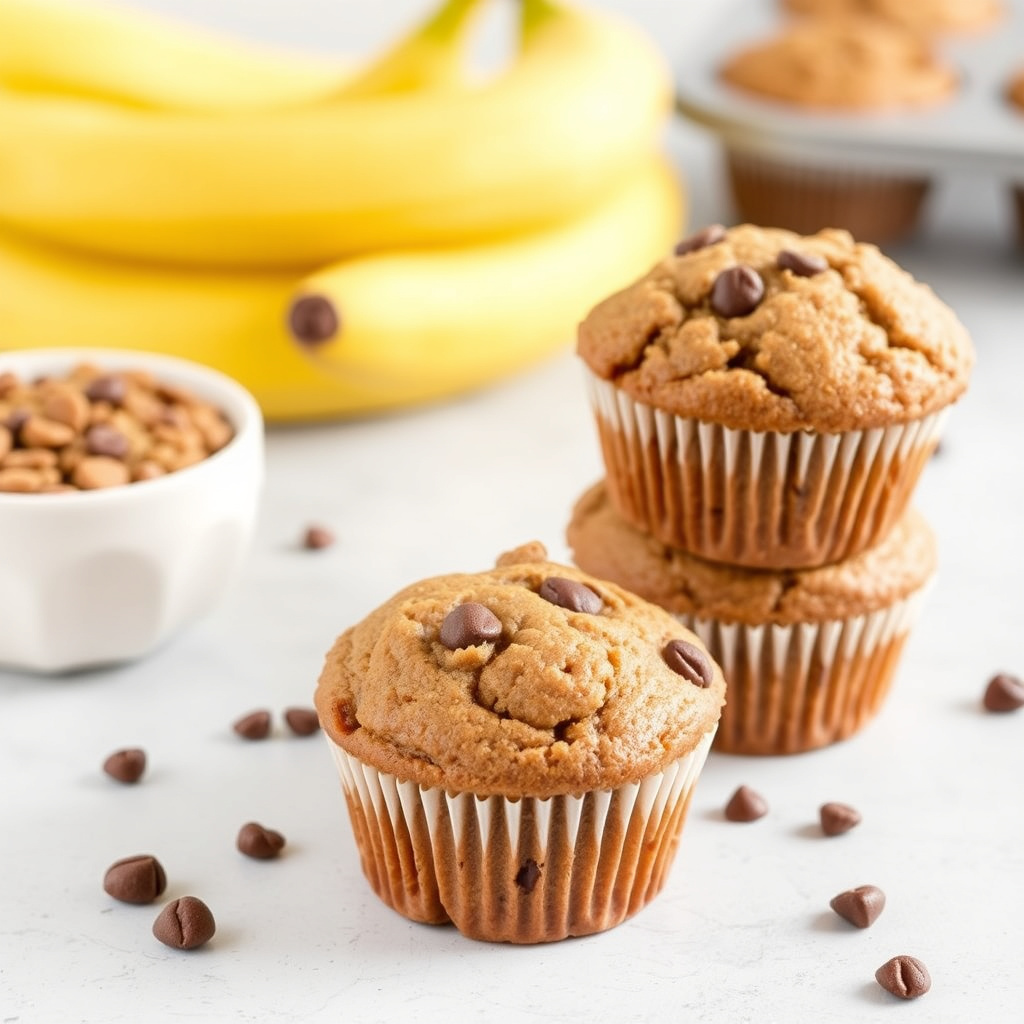 Fullkorn bananmuffins