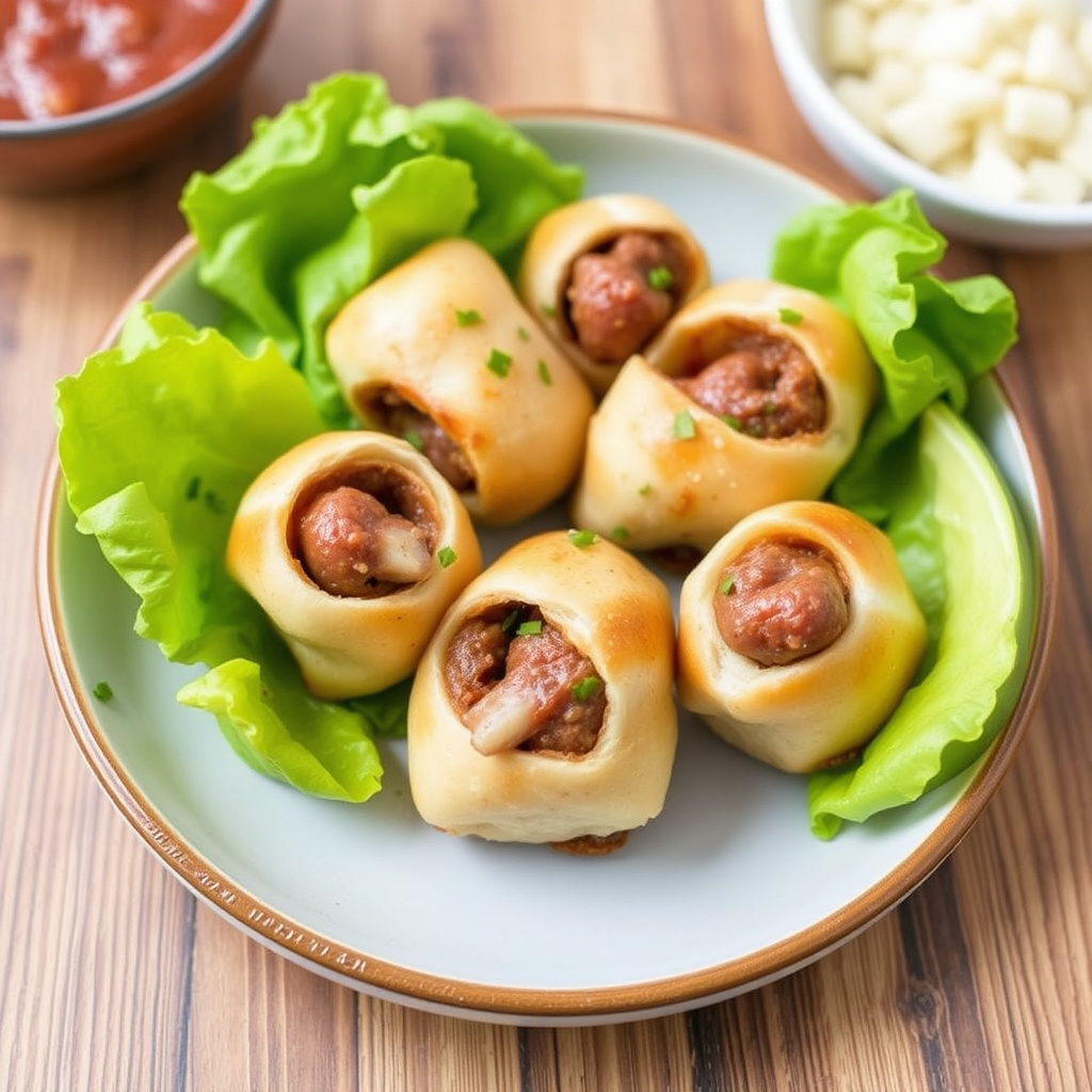 Fullstendig late mini pølsebrød