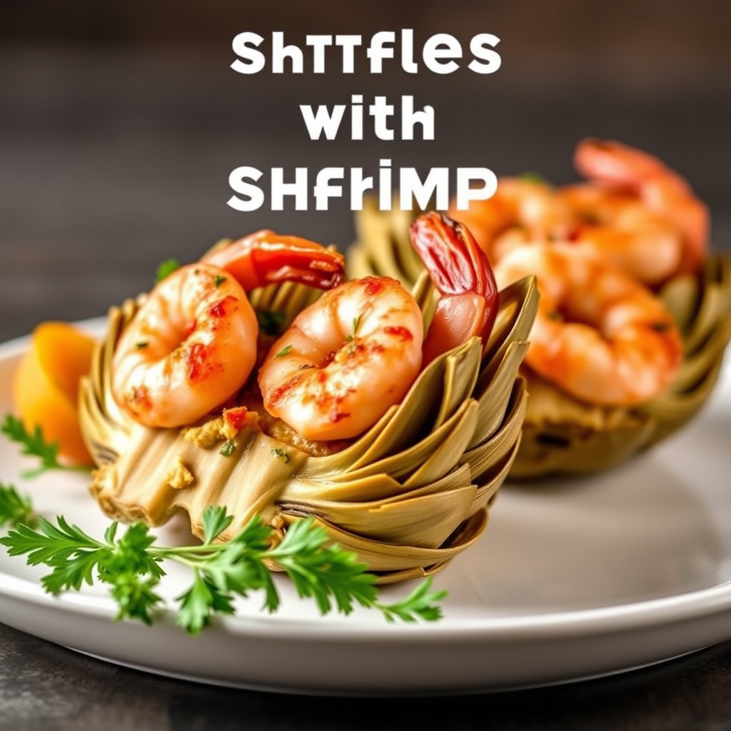 Fylte artisjokker med reker