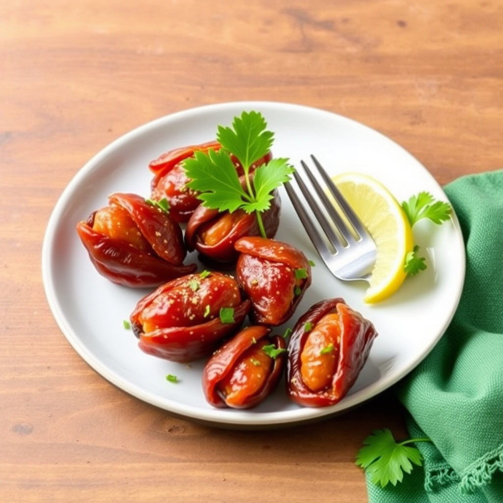 Fylte dadler med chorizo og bacon