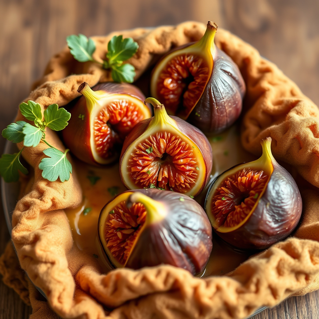 Fylte fiken i et teppe