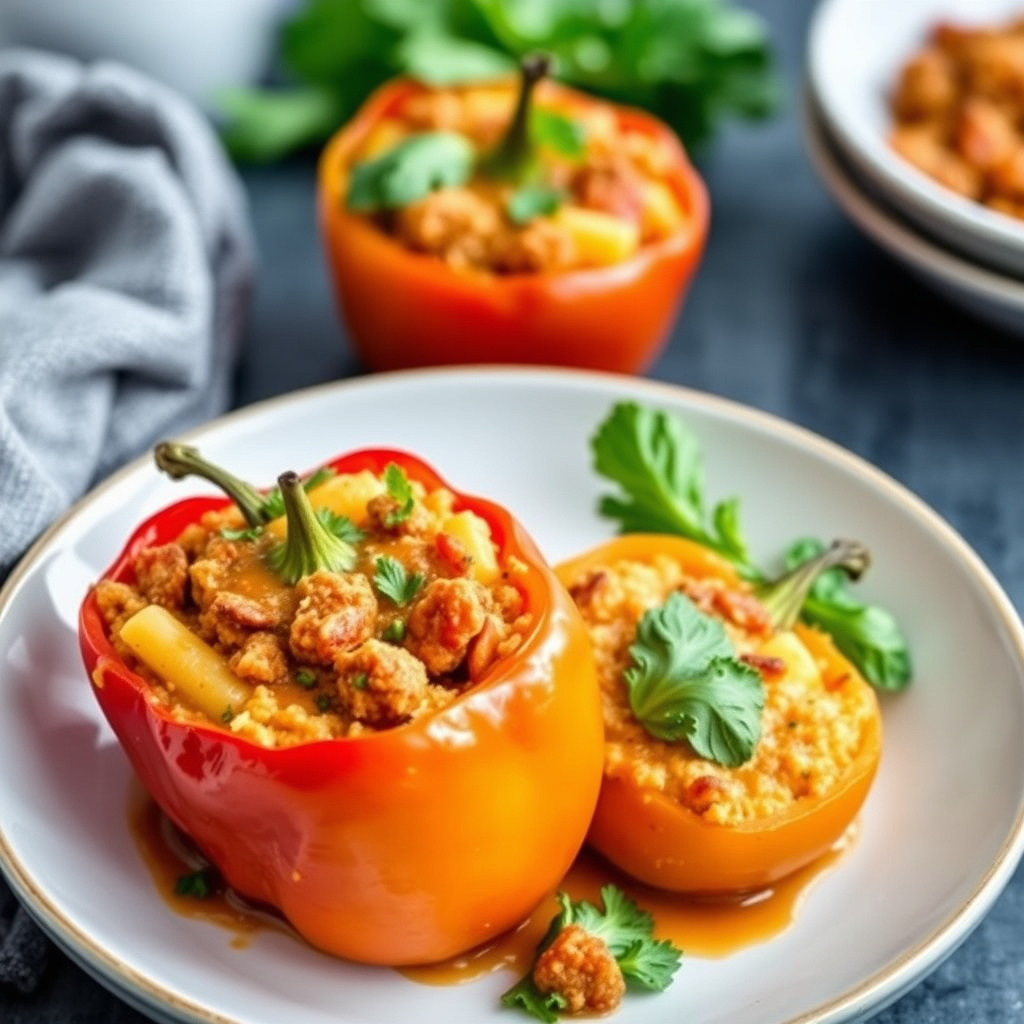 Fylte paprika med polenta