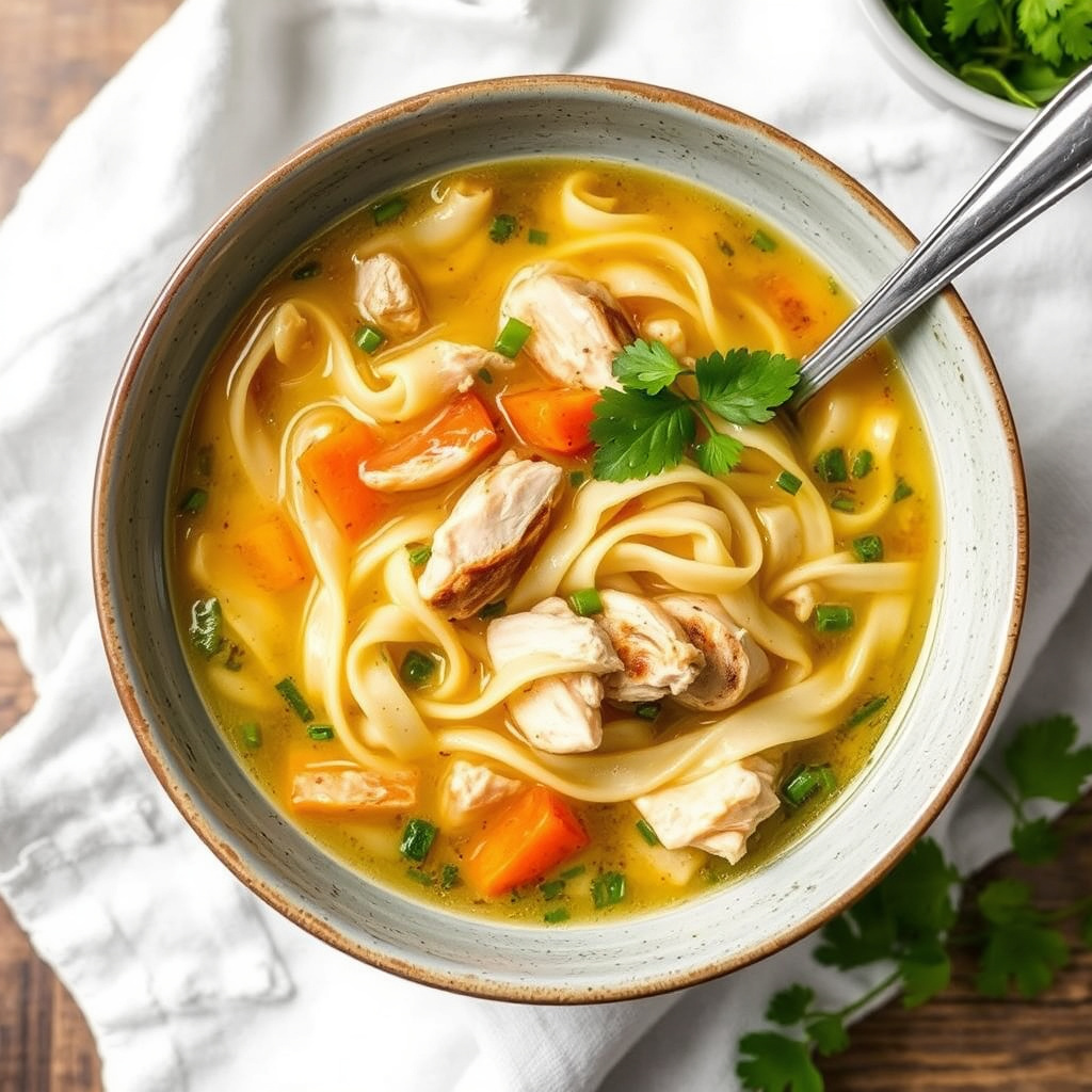 Gammeldags kylling- og nudelsuppe
