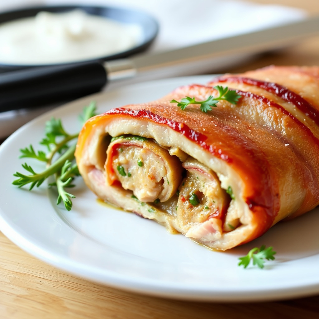 Gåsebryst innpakket i bacon