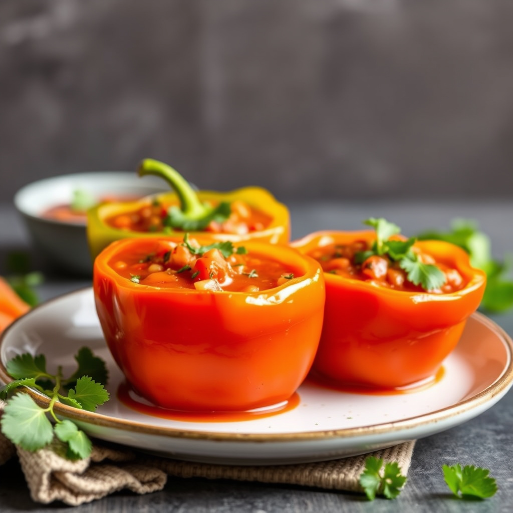 Gazpacho servert i paprikaer