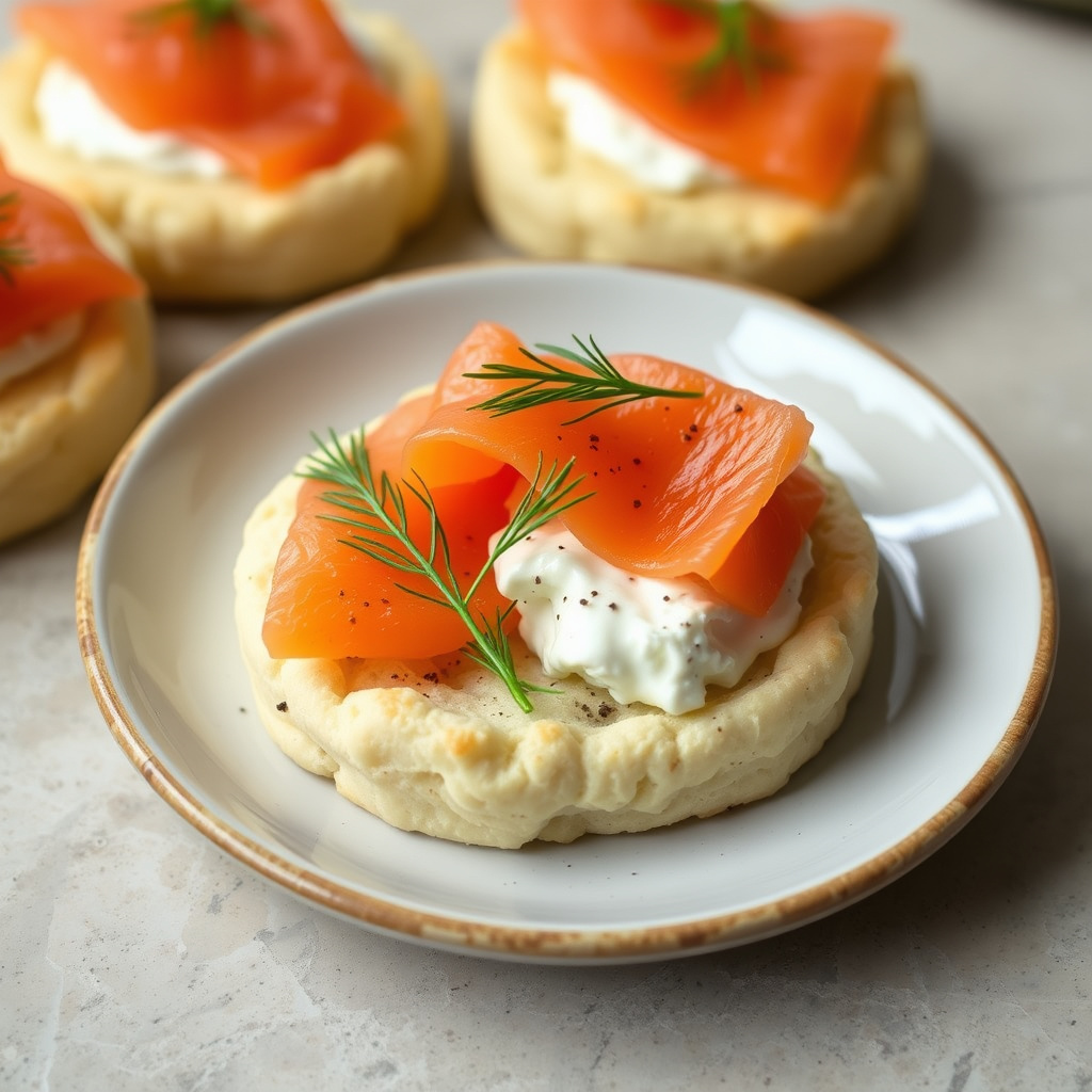 Geitost- og pepperkjeks med røkelaks og dill