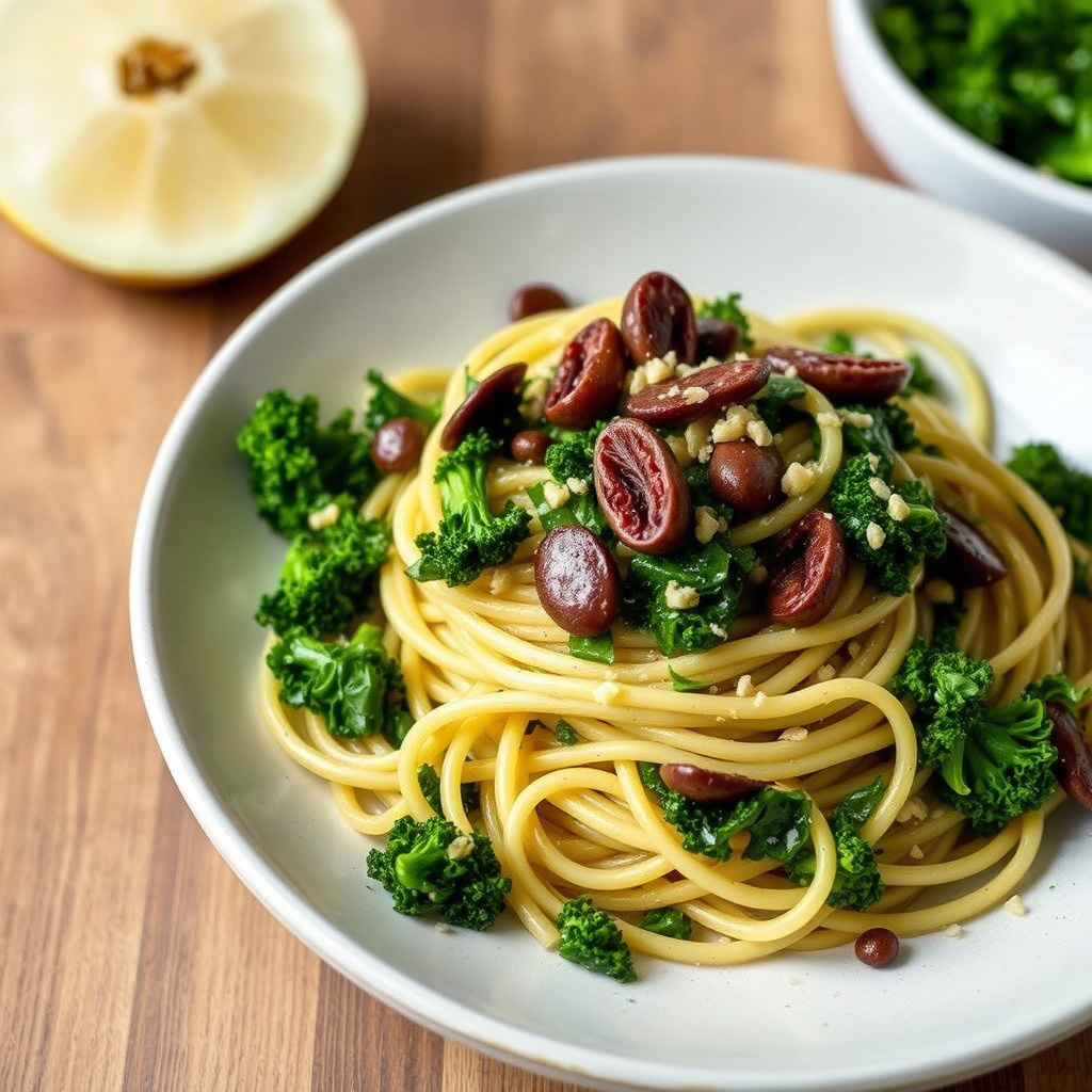 Gemelli med brokkolirabe og ansjos