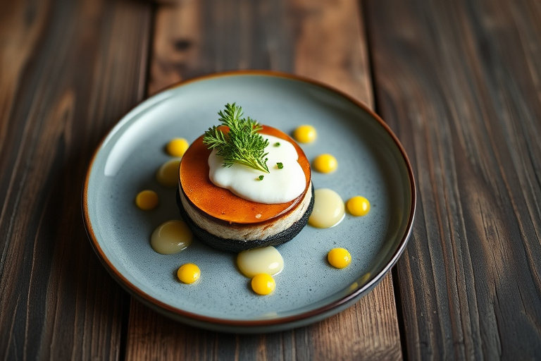 Kaldrøkt toro med Osetra-kaviar og daikonspirer