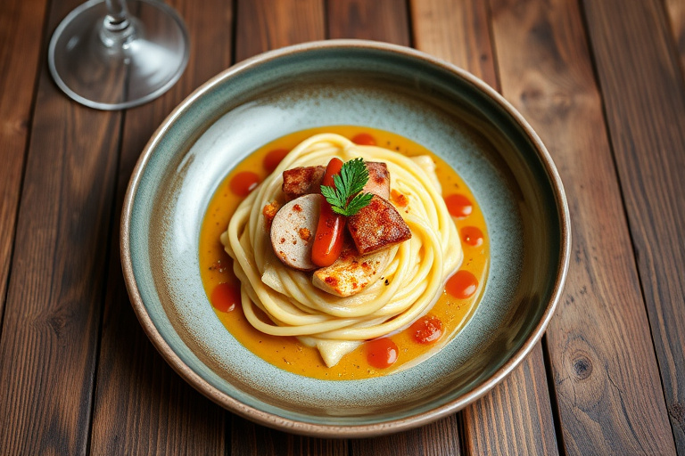 Blåmuggostrisotto med karamellisert løk og geitost-toast