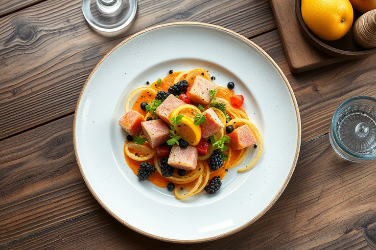 Frisk sitron- og blåbærdressing