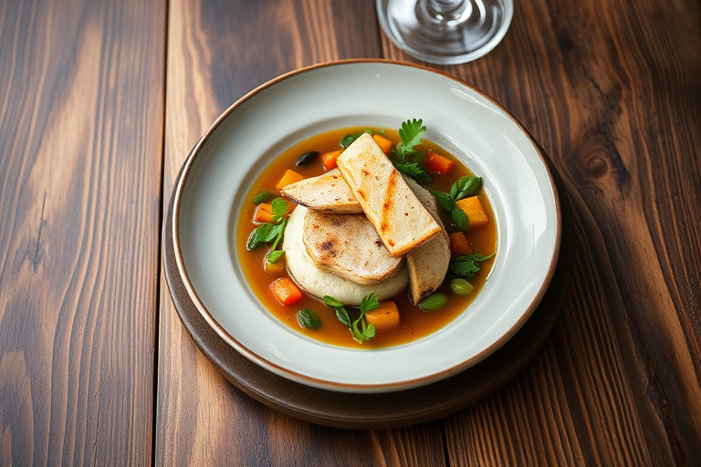 Grillet arktisk ørret på en seng av grønnsaker