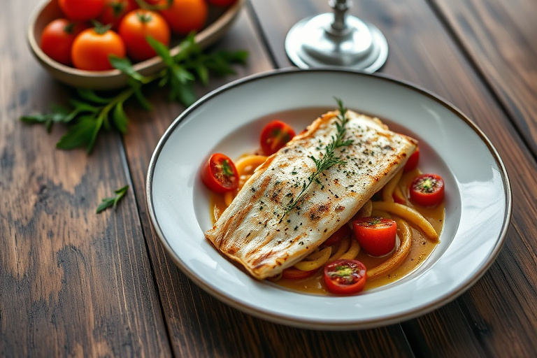 Tilapia i tomatstuing