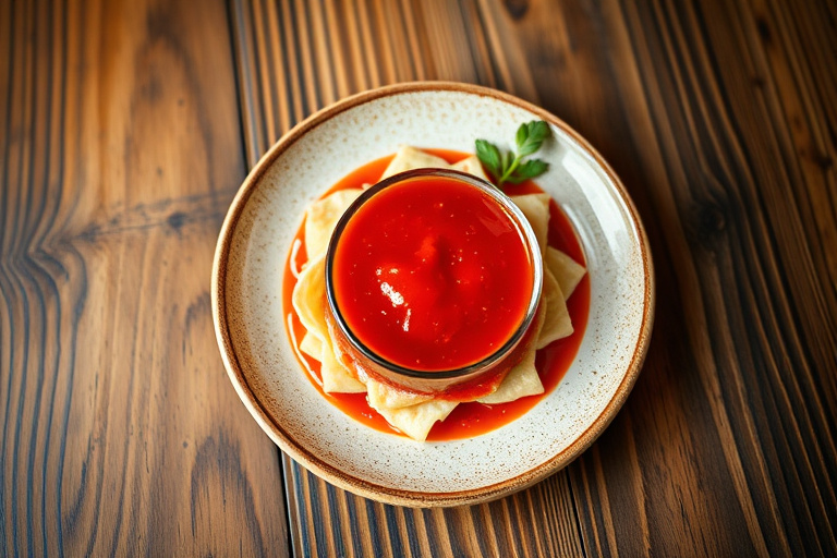 Krydret cocktailsaus med bringebær og mango