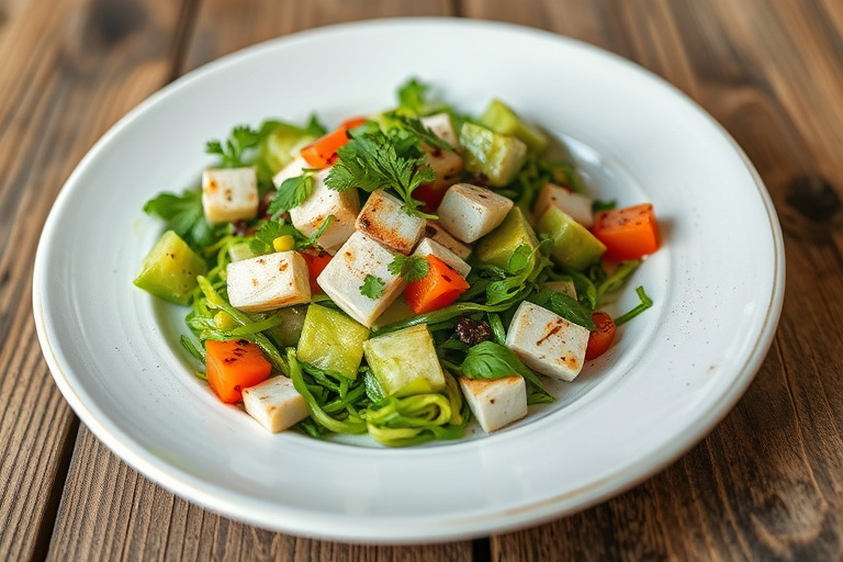 Georgisk bønnesalat med valnøtter og urter