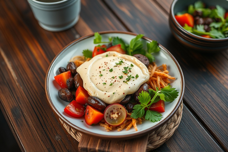 Kremet tahinidressing med hvitløk og persille