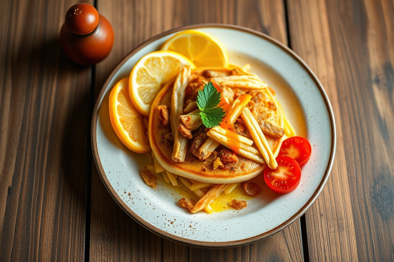 Brasiliansk juleris med frukt og champagne