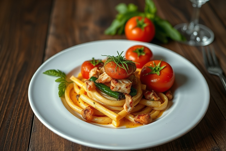 Krydret grønn tomatkake med eplesaus