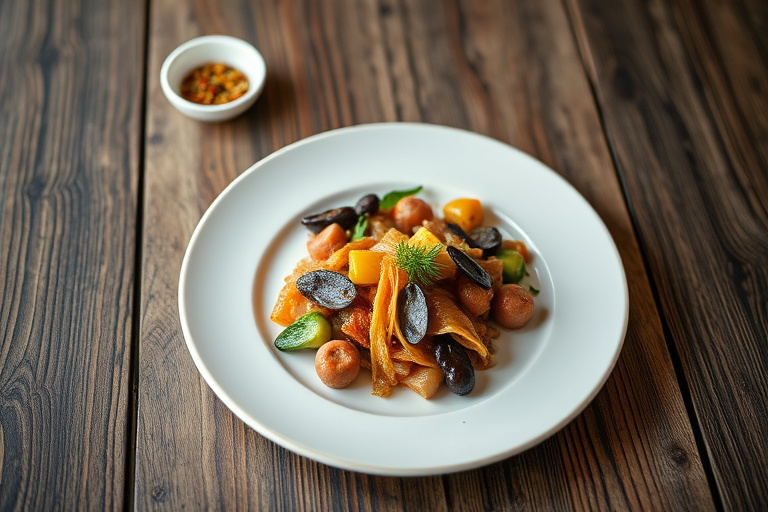 Ovnsbakt koreansk reddik med bacon og timian