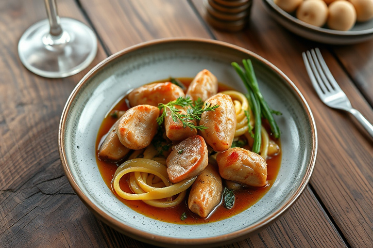 Glaserte kastanjer med haricots verts