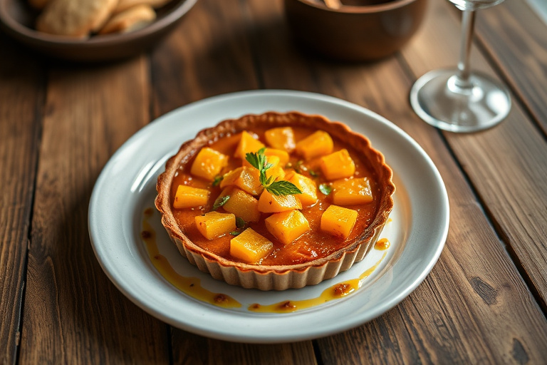 Butternut squash-tart med sprøstekt salvie